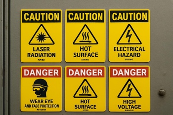 Lazer ve CNC için renk kodlu güvenlik etiketi seti