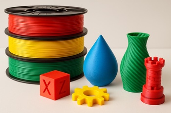 Renkli PLA filament ile basılmış küçük mekanik prototip