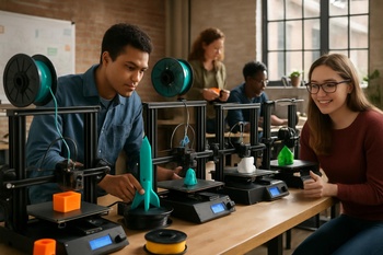 Kulüp atölyesinde sıraya dizilmiş iş parçaları ve çalışan makineler