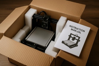 Kutu açma aşamasında köpükten çıkarılan 3D yazıcı gövdesi