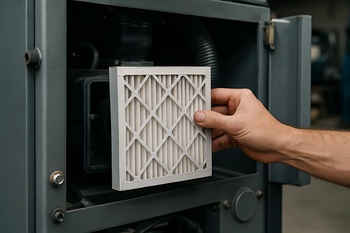 Lazer kabininin arka tarafında değiştirilen hava filtresi